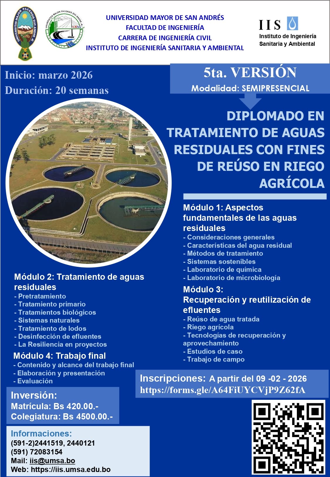 Diplomado en Tratamiento de Aguas Residuales con Fines de Reúso en Riego Agrícola